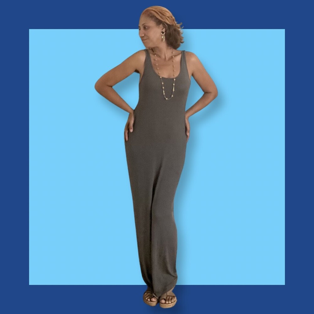 Forever 21 Gray ,Body con ,Tank , Long,Maxi ,sundress,Super Stretchy Dress