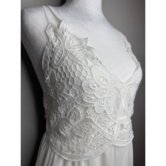 Feager White Lace Boho Fairy Midi Dress XL NWT Crisscross Adjustable Straps