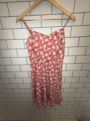 Old Navy Red and Pink Floral Spaghetti Strap Sundress