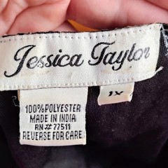 Jessica Taylor 1X Abstract Studded Strap Handkerchief Hem Dress southwestern
