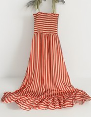 Summersalt The Smocked Maxi Dress Size Small Nautical Stripe Preppy Beach