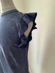 Pants Store Women&rsquo;s Blue Snakeskin Print Ruffle Sleeve Dress Size Small