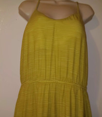 PrAna Ayla Dress Green Stripes Size L, Elastic Waist New