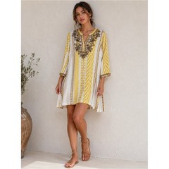 Soft Surroundings | Embellished Boho Tunic Dress | Petite Small