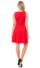 White Mark Women&rsquo;s Crystal Fit & Flare Dress (Red, X-Large)