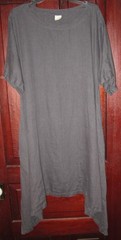 Linenbee L XL Loose 100% Linen Tunic Dress Lagenlook Pockets Gray Flowy Draped