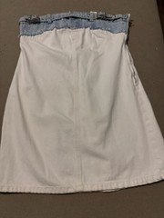 Zara Strapless Two-Tone Denim Mini Dress White and Blue