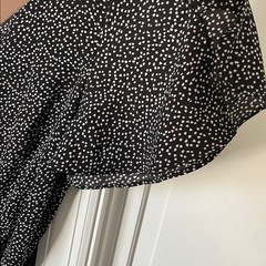 Ally Fashion Wrap Dress Chiffon Ruffle High-Low US 8 Polka Dot