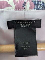 Ann Taylor Factory Petite XSP Floral Chiffon Shift Dress Pink Blue Long Sleeve