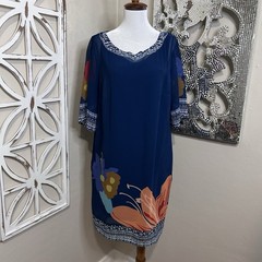 SOFT SURROUNDINGS size medium petite LINED POCKET SHIISCUS SHIFT DRESS
