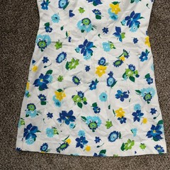 Gap Womens Vintage Style Floral Shift Dress White Blue Green Cotton Size 4