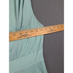 Alexa B Mint Green V-Neck Sleeveless Maxi Gown Rhinestone Accents Size 6