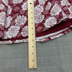 Boho Floral Open Back Mini Dres Large Festival Cottagecore Red Ivory Romantic