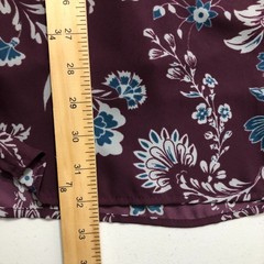 Everly Long Sleeve Burgundy Blue Floral Dress M Lined United States