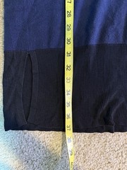 Rag & Bone Colorblock Navy Black Wool Knit Sheer Mini Dress Size Small C759