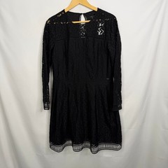 Armani Exchange Womens Black Lace Long Sleeve Dress Size 10 NEW
