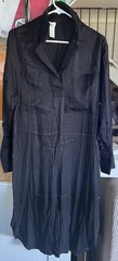 H&M Black Collared Tunic Dress Long Sleeve Front Pocket Casual