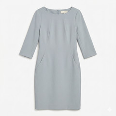 M.M. LaFleur Slate Grey Sheath Dress Sz 8 Quiet Luxury Office Siren Workwear