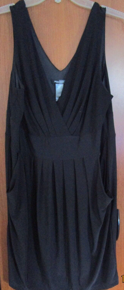 Bisou Bisou Michele Bohbot Black Dress Sz 16 W Polyester Spandex Bust 41 L 38.5