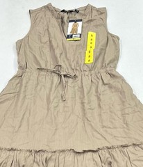 Lands&rsquo; End Women&rsquo;s Lyocell Tiered Midi Dress, Tan, Size S