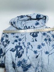 Luca Vanucci Linen Dress Size Small/M Lagenlook Blue Floral Cowl Neck Italy Made