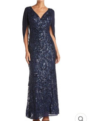 R&M Richards this stunning elegance long formal dress V- Neckline