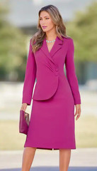 Size 8 Monroe and Main Magenta Formal Wedding Church Perfect Coverage Dress