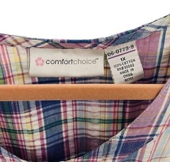 Seersucker House Dress Patio Muumuu Cotton Plaid Pearl Snap Comfort Choice Sz 1X