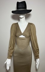 BURBERRY Cutout Gathered Wool Silk Jersey Dress Size UK 2 NEW RRP £2500