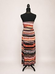 American Rag Multi-colored horizontal striped maxi dress with geometric patterns