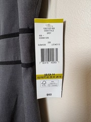 Black Label by Evan-Picone Gray Black Piped Scoop Neck Sheath Dress 14