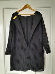 Next Black Fully Lined Thigh Length Long Sleeve Shift Dress size 20R