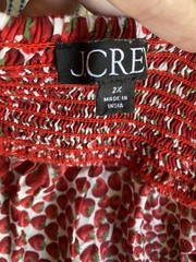 J. Crew Empire Waist Midi Dress In Strawberry Swirl Print Sleeveless Sz 2X