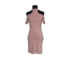 Heart & Hips blush pink cold shoulders mini dress size Small