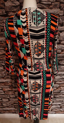 Next Ladies Elasticated Waist Tie Fronted Multicoloured 3/4 Sleeve Dress Size 10