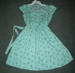 Xhilaration Sheer Anchors & Dots Blue Dress with Pockets Women&rsquo;s Size Small