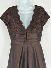 JS Boutique Brown Lace Embellished A-Line Formal Midi Dress Women&rsquo;s Size 10