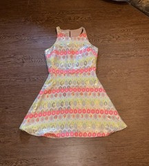Britt Ryan Neon Aztec Metallic Halter Mini Dress – Size 2