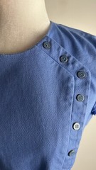 J. Mc Laughlin Cotton Stretch Button Detail Cornflower Blue Sz 4 Zip Up Dress