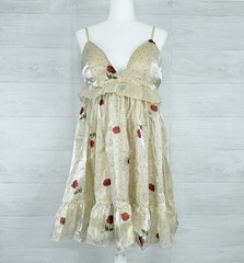 Miss Ord Ruffle Hem Mini Dress Size L Ditsy Floral Lace Babydoll Coquette Fairy