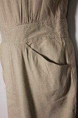 Theory Quiet Luxury Linen Blend Dress Minimalist Sheath Elegant Pocket Chic SZ 6
