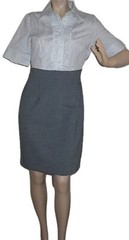 New York & Company Dress Womens Sz Small Two-In-One gray office business career