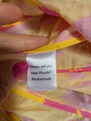 Stunning RHODE « Ella » Ikat Print Yellow & Pink Cotton Belted Mini DRESS, S §