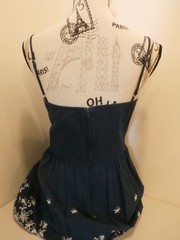 Speechless Blue Sundress Short Adj Straps Embroidered Zip Back Lined Size 9