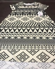 Lularoe Southwest Aztec Carly Dress Medium 10/12 8/10 🦄 Beige Black Stripe New