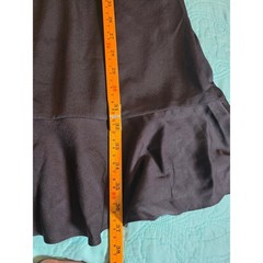 Express Black Ruffle Hem Tie Strap Mini Dress XL Smocked Back 90240