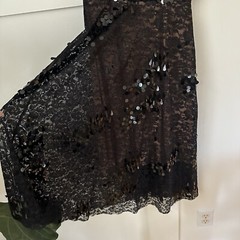 NEW Tracy Reese Womens Dress Size 4 Black Lace Sequin Fit Flare Midi V Neck $598