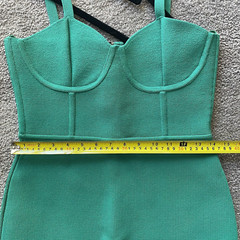 Scanlan Theodore Dress Crepe heavyweight knit bustiere Size M green