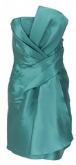 Alberta Ferretti Mikado Bustier Mini Dress in Turquoise Blue