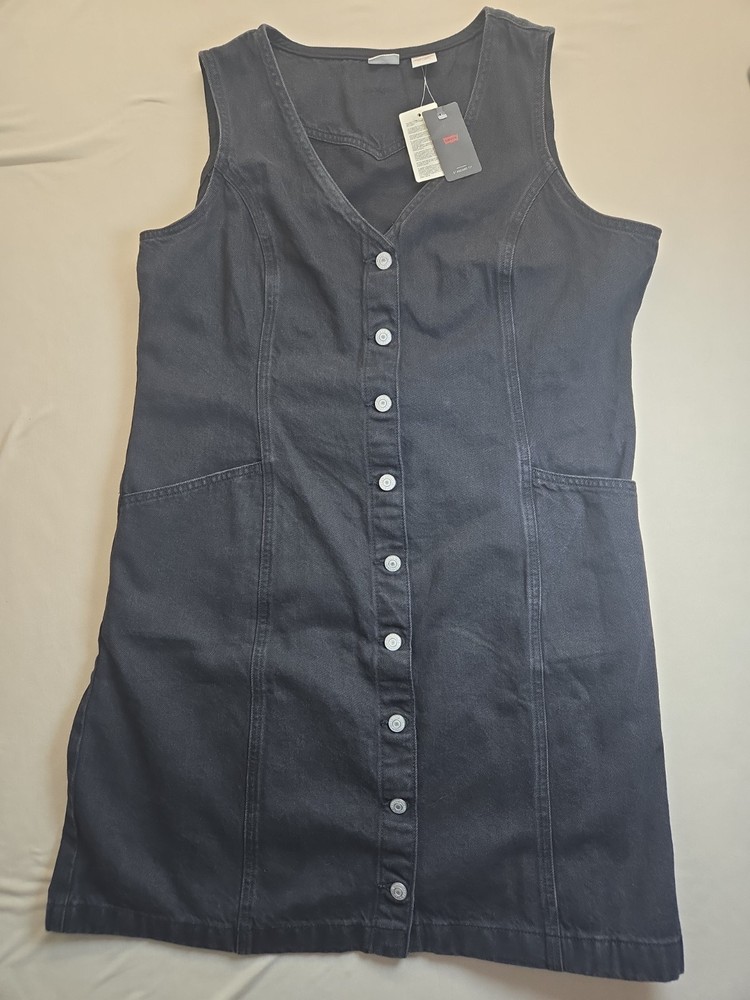 Levi&rsquo;s Black Denim Dress With Pockets XXL New With Tags Standard Fit
